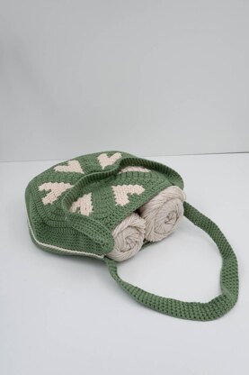 Heart Mosaic Crochet Bag