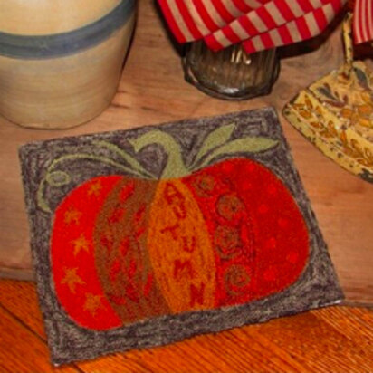 The Old Tattered Flag Crazy Doodle Pumpkin Punch Needle Pattern with Printed Weaver's Cloth - OTF89 - Leaflet