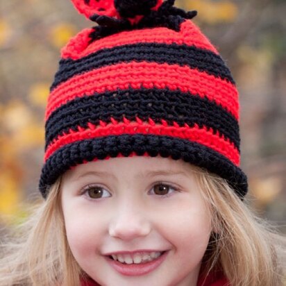 Crochet & Knit Ladybug Hat in Red Heart Super Saver Economy Solids - LW2831