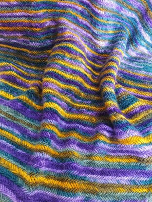 Corner to Corner Herringbone Knit Blanket