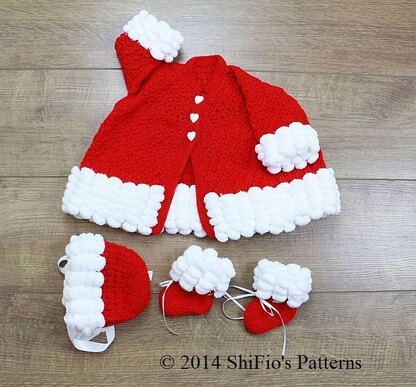 200- Pom Pom Edge Baby Matinee Set Knitting Pattern #200