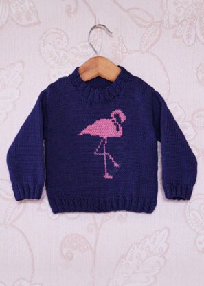 Intarsia - Flamingo Chart - Childrens Sweater