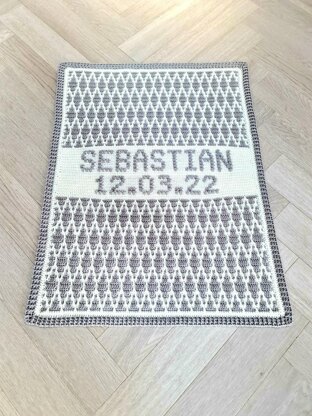 Personalised Baby Name and Date Mosaic Blanket