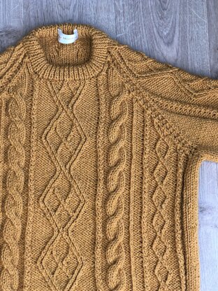 Aran Accents Raglan Sweater