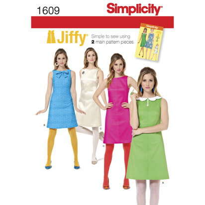 Simplicity Women's Jiffy 1960's Vintage Dress 1609 - Sewing Pattern