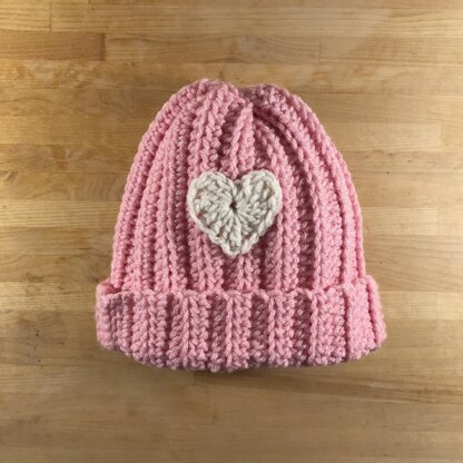 Ribbed Valentine Beanie