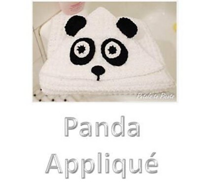 Panda Face and Paws Applique