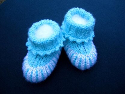 Purple Striped Baby Booties