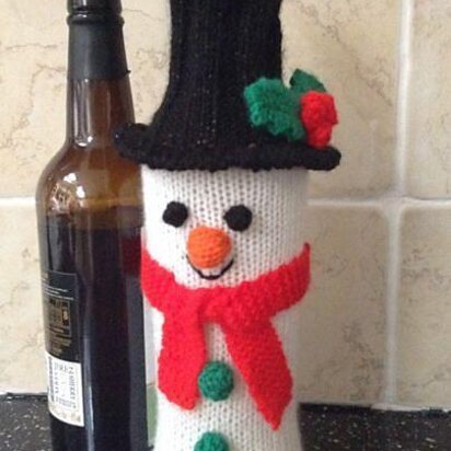 Snowman Wine Bottle Cover