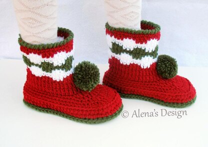 Christmas Children's Pom-Pom Boots