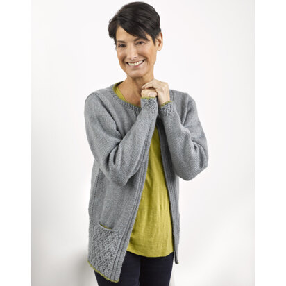 Scallopwing Cardigan in Valley Yarns Hampden - 1079 - Downloadable PDF