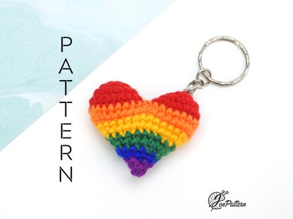 Rainbow Heart Keychain