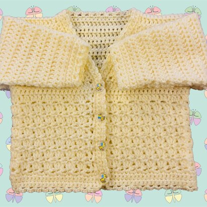 Easy Patterned Panel Cardigan for Baby