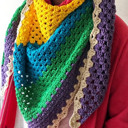 Colour Block Granny Scarf