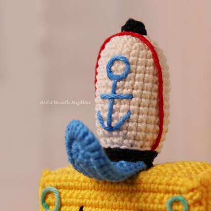 Bubbly Square Buddy – Chibi Amigurumi Crochet Pattern (Chef Hat, Mini Burger, Jellyfish & Spatula)