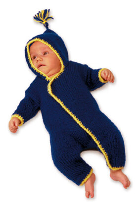 Knitted Baby Onesy in Lion Brand Jiffy - 1103AD