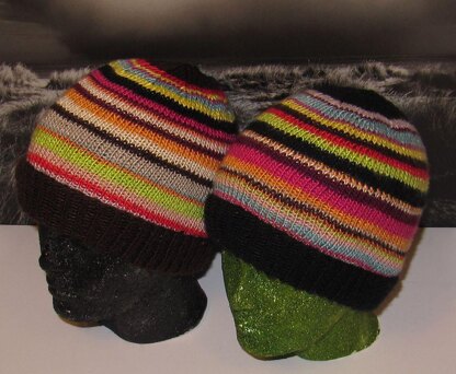 LUCKY DIP SILK STRIPED BEANIE HAT