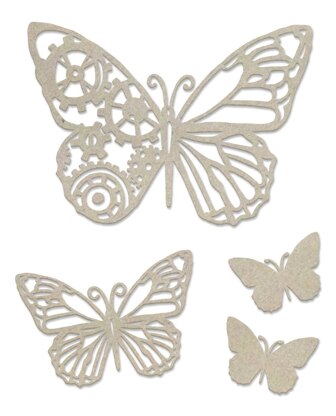 Artdeco Creations Couture Creations Steampunk Dreams Chipboard 4/Pkg - Steampunk Butterfly