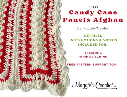 Candy Cane Panels Afghan Crochet Pattern