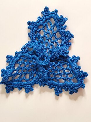 3 petal crochet netting flower pattern