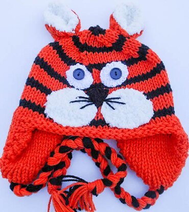 Tiger Cat Animal Hat knit