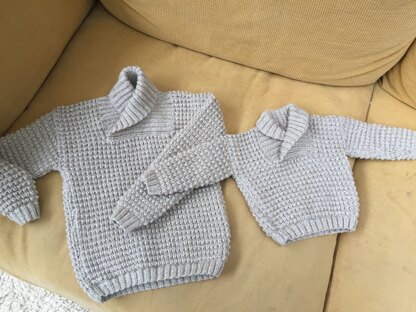 Pullover for new baby Marcelus and big brother Mo