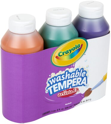Crayola Artista II Washable Tempera Paint 8oz 3/Pkg - Secondary