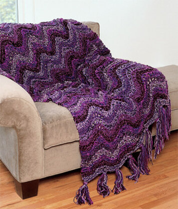 Luxury Throw Knit Pattern in Lion Brand Lion Brand Wool Ease and Homespun - 1203A