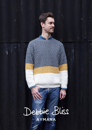 "Dave Sweater" - Sweater Knitting Pattern For Men in Debbie Bliss Aymara - DB211