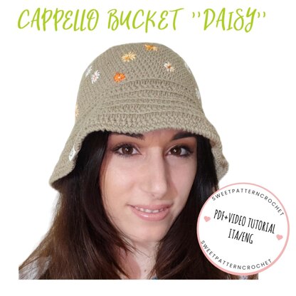 MODELLO UNCINETTO CAPPELLO BUCKET DAISY