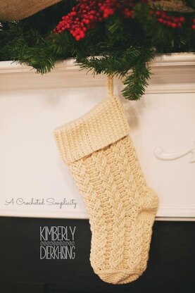 Braided Cables Christmas Stocking