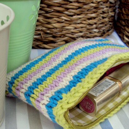 Striped Make up Bag