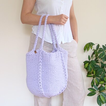 Large Knit Tote Bag - knitting pattern