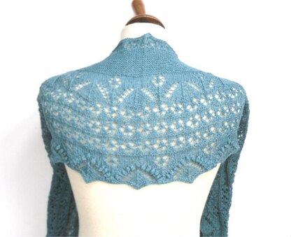 Flower Row Crescent Shawl