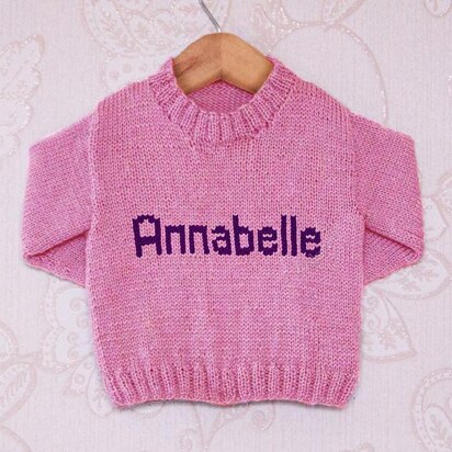 Intarsia - Annabelle Moniker Chart - Childrens Sweater