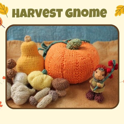 Harvest Gnome with Pumpkins