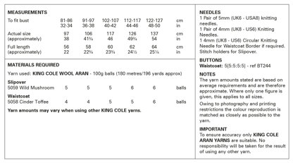 Slipover and Waistcoat in King Cole Wool Aran - 6428 - Leaflet