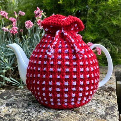 Basket Ribbed 4 Cup Teapot Cosy Knitting Pattern