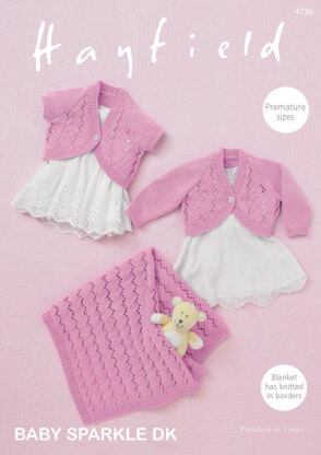 Boleros and Blanket in Hayfield Hayfield Baby Sparkle DK - 4720 - Downloadable PDF