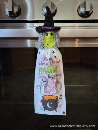 Witch Crochet Towel Holder