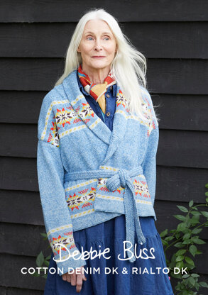 Daisy - Cardigan Knitting Pattern for Women in Debbie Bliss Cotton Denim DK & Debbie Bliss Rialto DK - Downloadable PDF