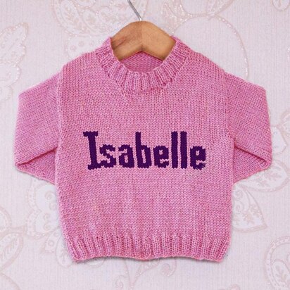 Intarsia - Isabelle Moniker Chart - Childrens Sweater