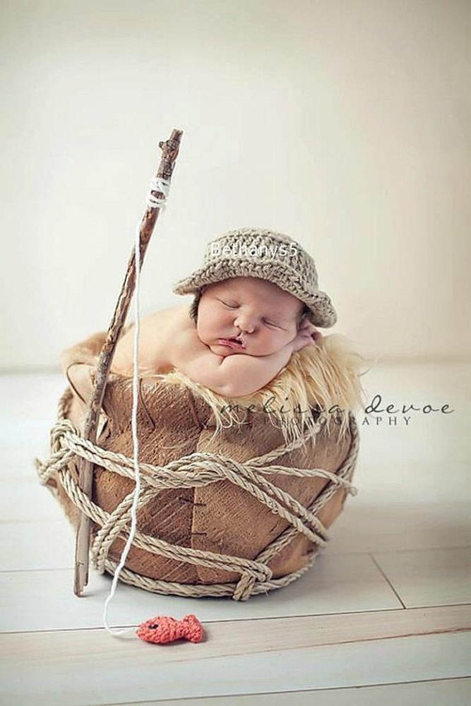 Newborn Fishing Hat Baby Fishing Hat Newborn Fishing Fishing Baby