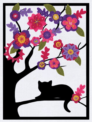 Design Works Cat in Tree Silhouette Sewing Kit - 23cm x 30cm