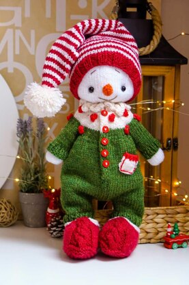 Knitting Pattern Doll Clothes - Outfit Christmas Pajama