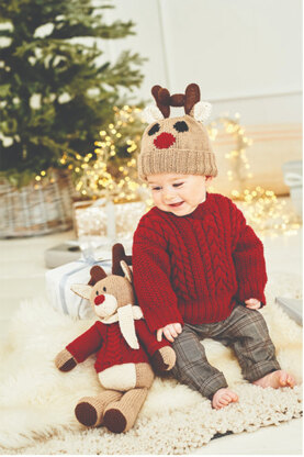 Rudolph the Reindeer Toy, Hat and Sweater in Stylecraft Special DK & Bellissima - 9869 - Downloadable PDF