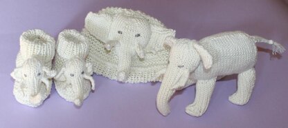 Baby Elephant Toy, Beanie and Booties Set