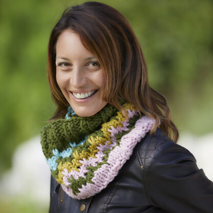 Bargello Cowl in Valley Yarns Superwash Super Bulky - 811 - Downloadable PDF