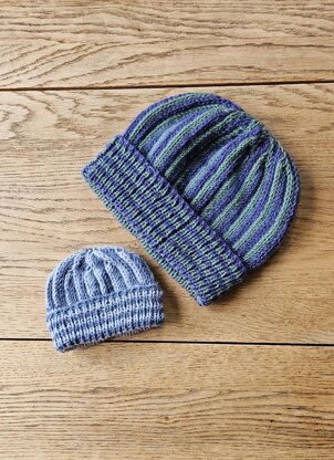 Two Way Stripe Beanie / Toque