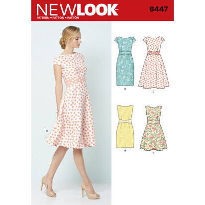 New Look Misses' Dresses 6447 - Paper Pattern, Size A (8-10-12-14-16-18-20)